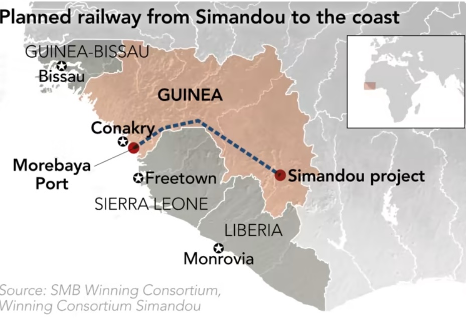 احداث خط آهن 600 کیلومتری در گینه با همکاری چین