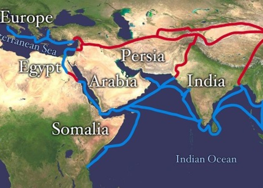 مسیر تجارت هند با اروپا